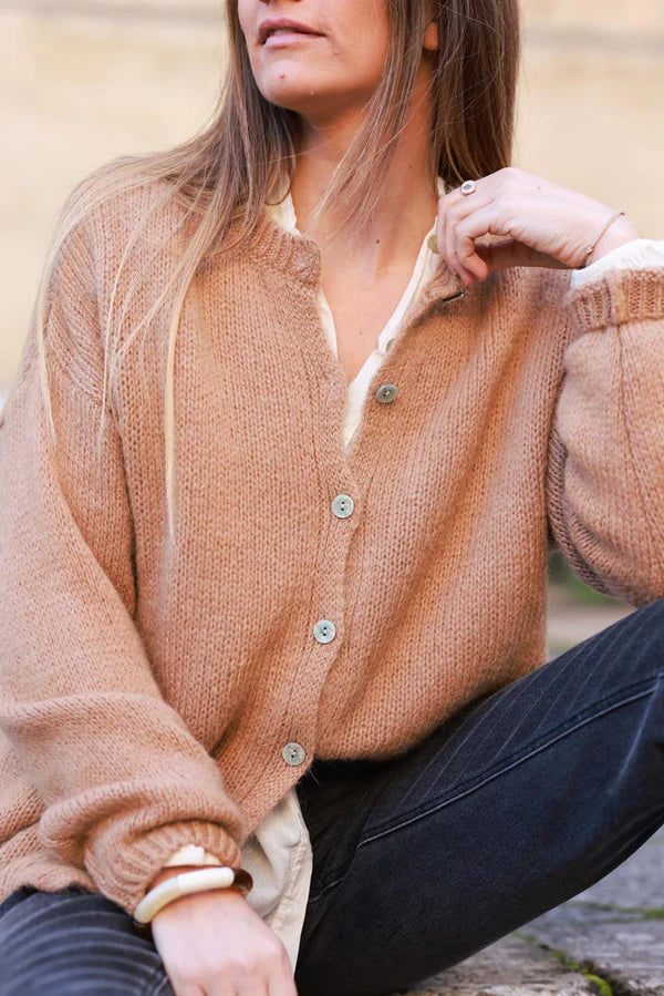 Camel Mohair Blend Cardigan