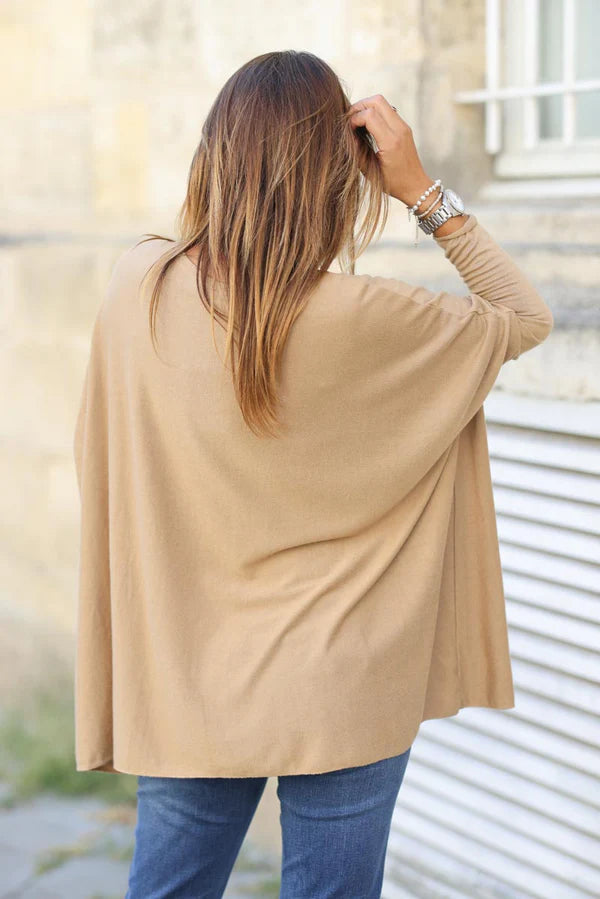 Camel Oversized Batwing Sweater