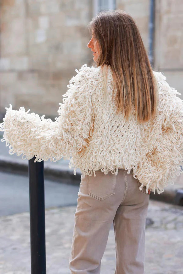 Cream Loop Knit Sweater