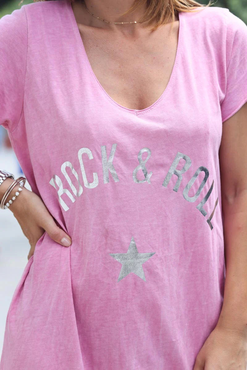 Fuchsia 'Rock and Roll' Cotton Maxi Dress