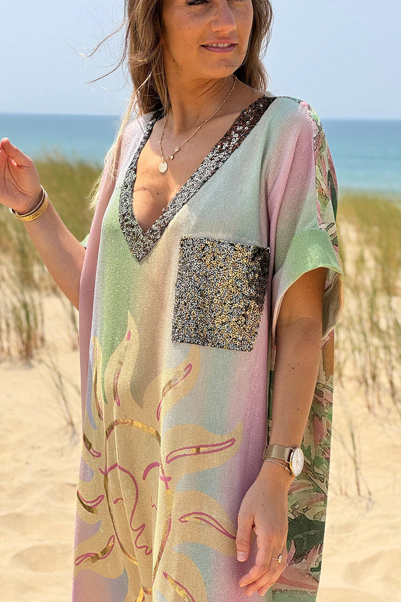 Glitter Knit Sun Caftan