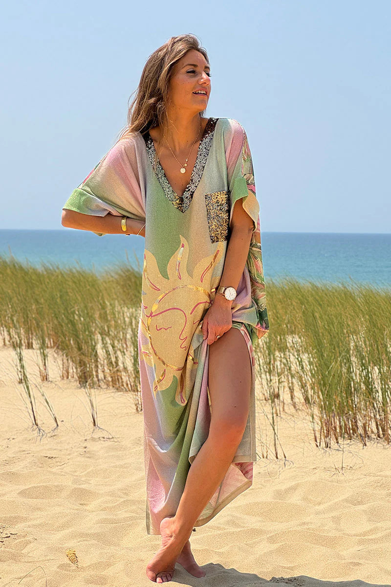 Glitter Knit Sun Caftan