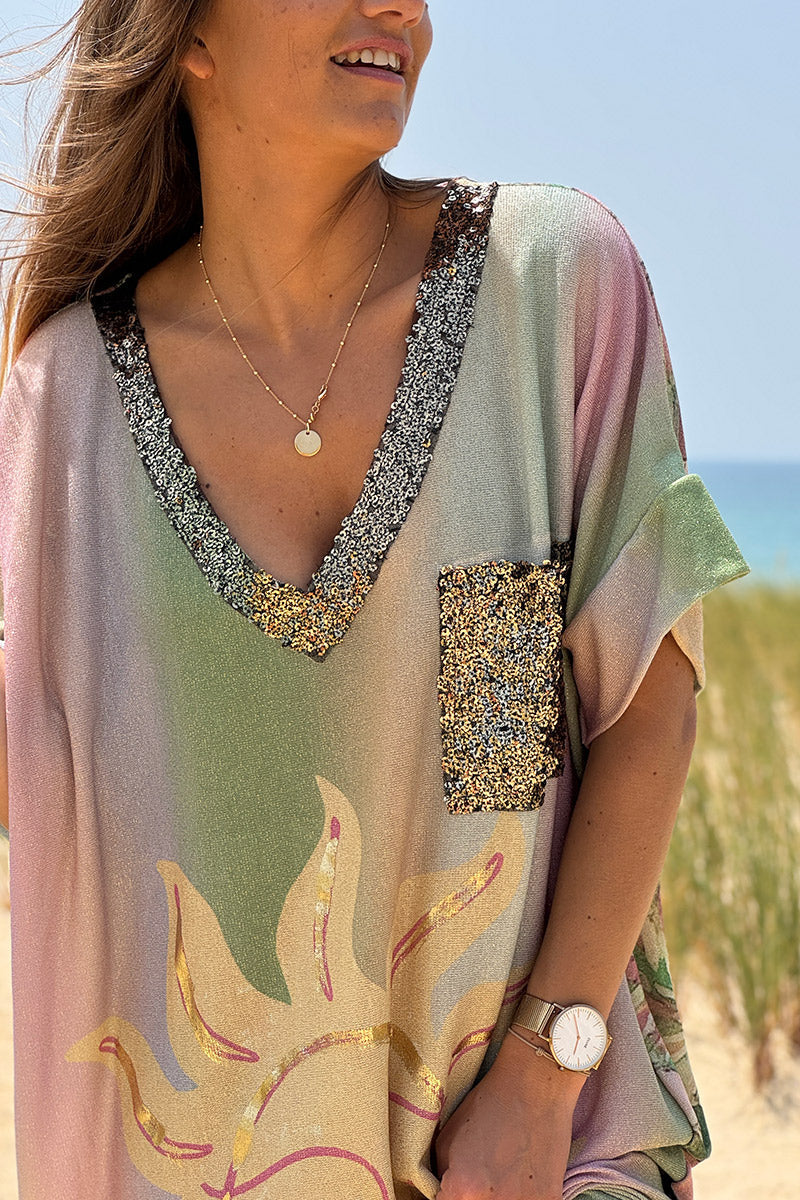 Glitter Knit Sun Caftan