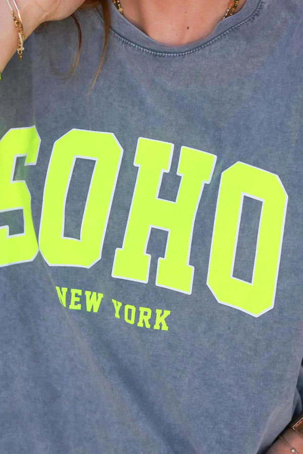 Heather Grey SOHO New York Varsity Tee