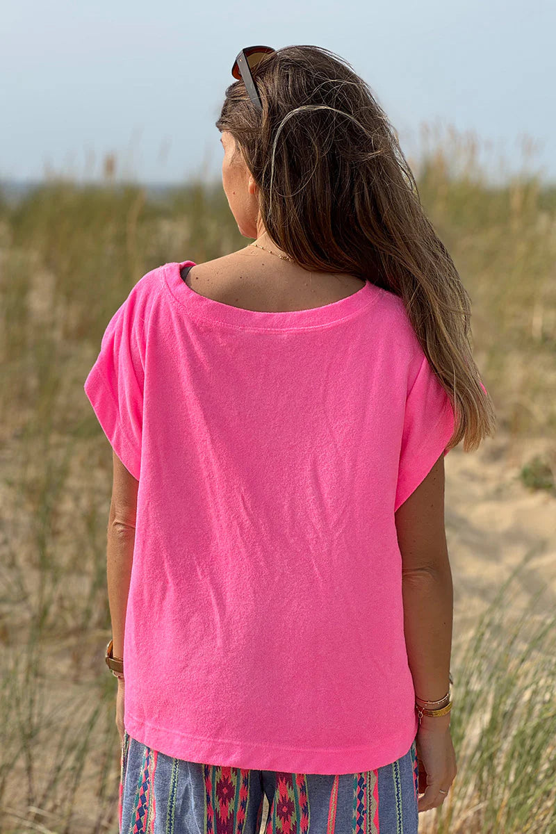 Hot Pink Terry Cloth Tee