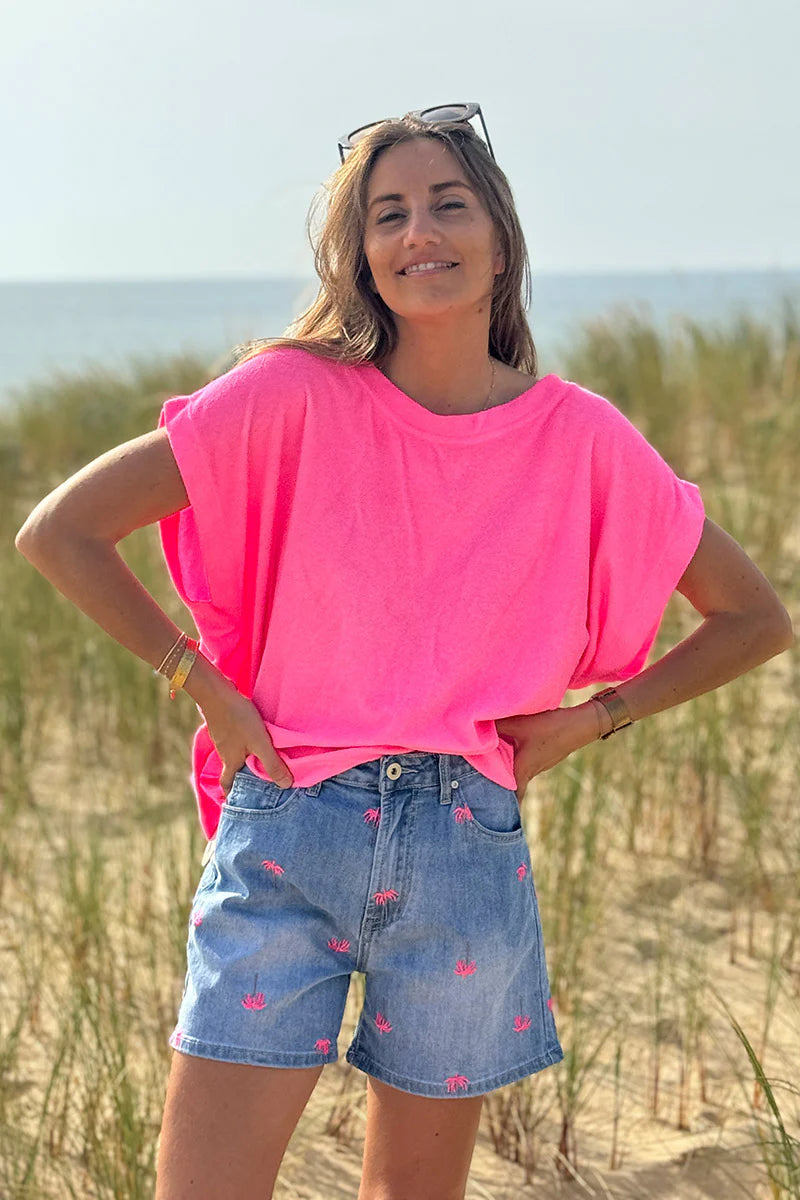 Bubblegum Pink Terry Cloth Tee