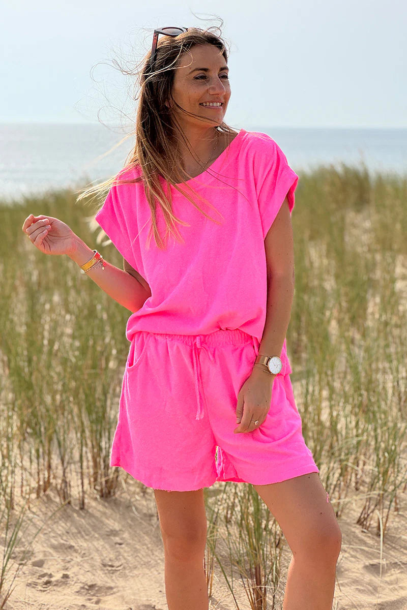 Bubblegum Pink Terry Cloth Tee