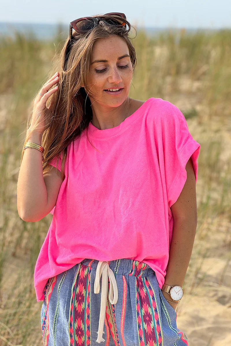 Bubblegum Pink Terry Cloth Tee