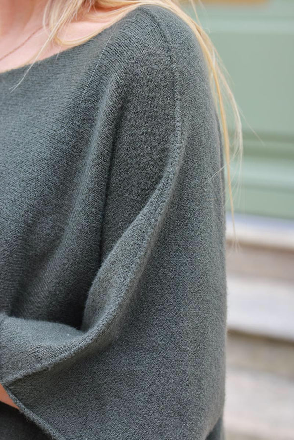 Olive Knit Batwing Sweater