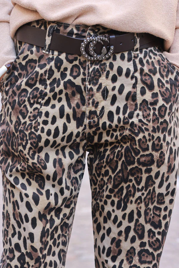 Leopard Print Velvet Trousers