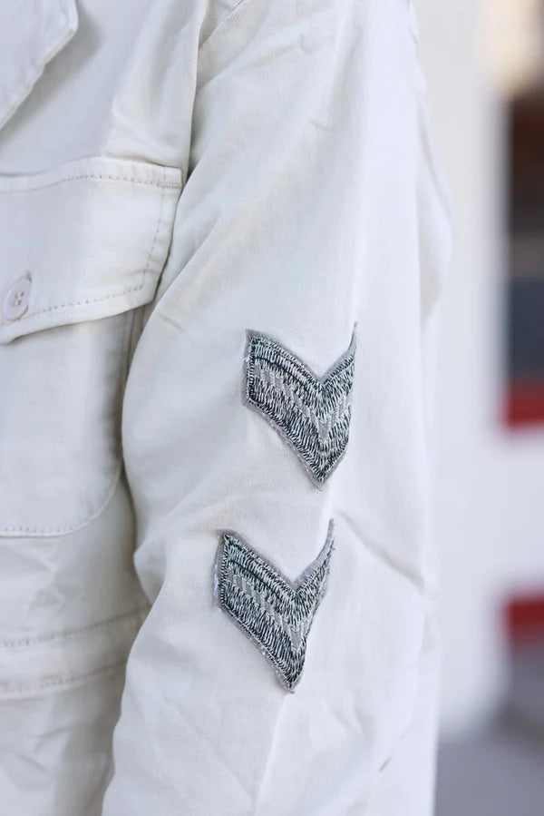 Light Stone Twill Utility Patch Jacket