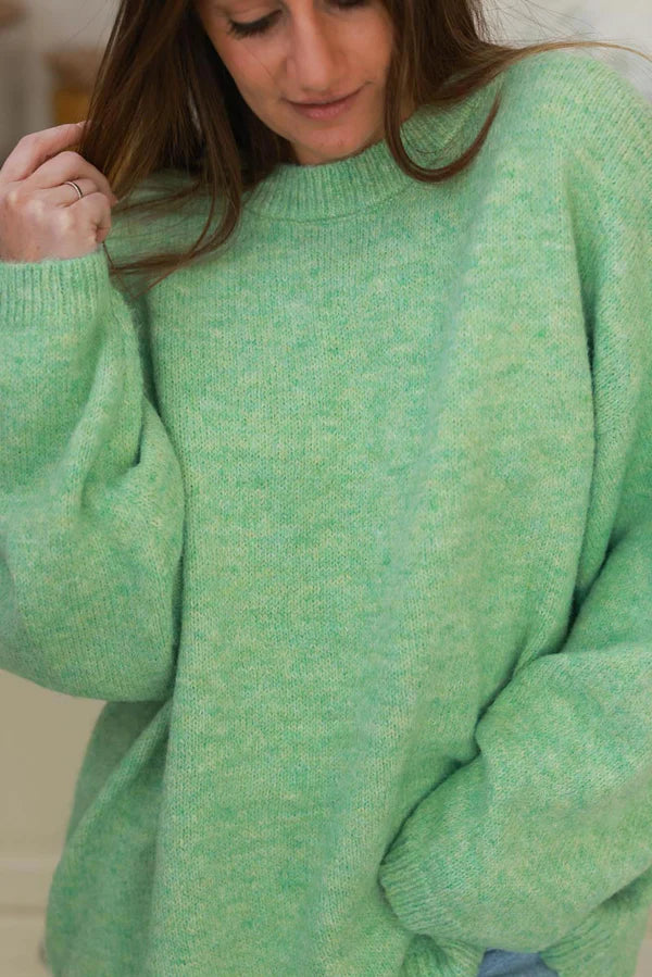 Mint Green Wool Blend Slouchy Sweater