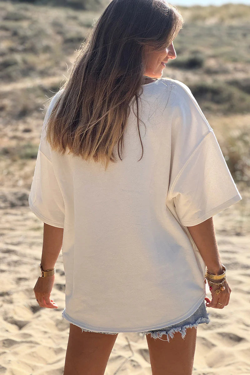 Off White “CIAO” Lightweight Slouchy Dolman Tee