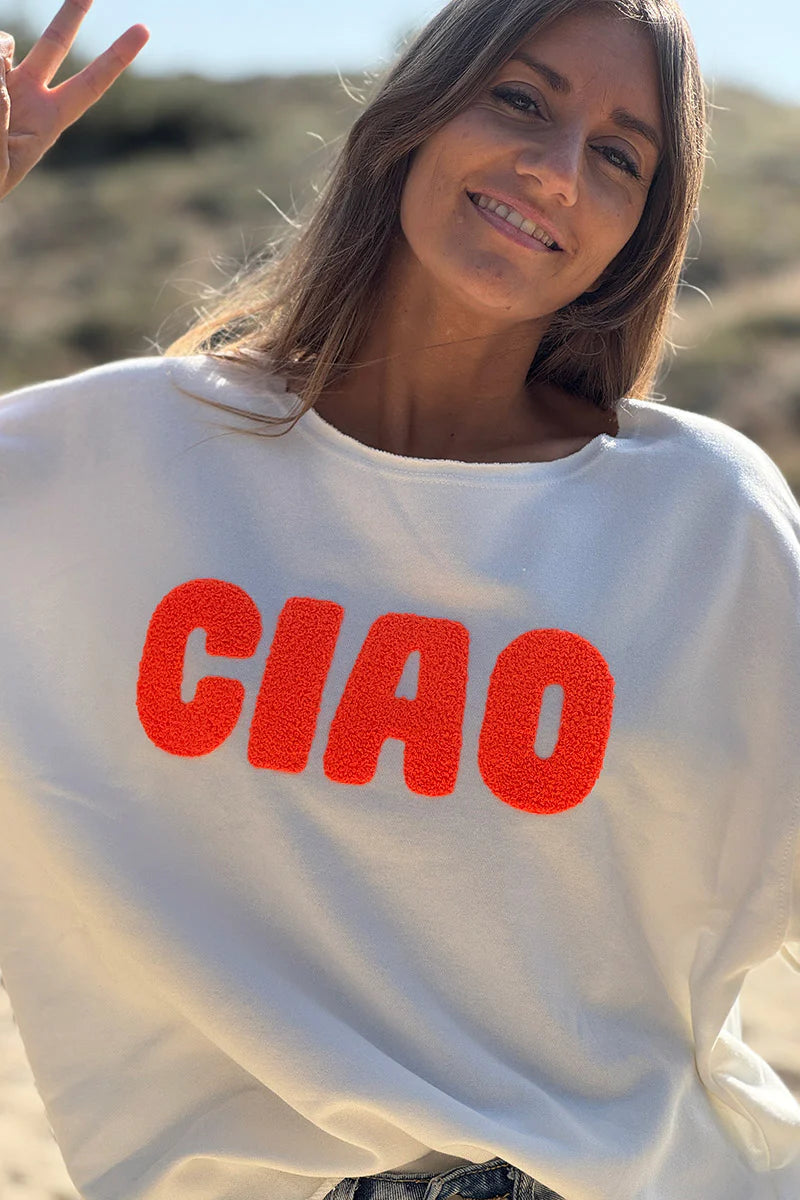 Off White “CIAO” Lightweight Slouchy Dolman Tee