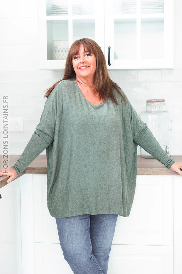 Olive Oversized Batwing Sweater