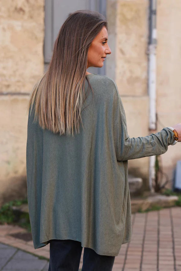 Olive Oversized Batwing Sweater