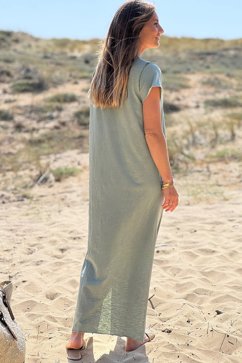 Olive Star Tshirt Maxi Dress