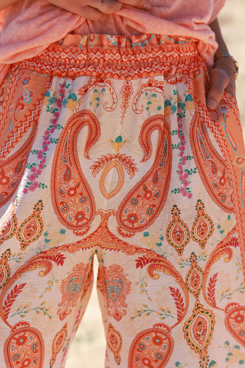 Orange Boho Paisley Pants