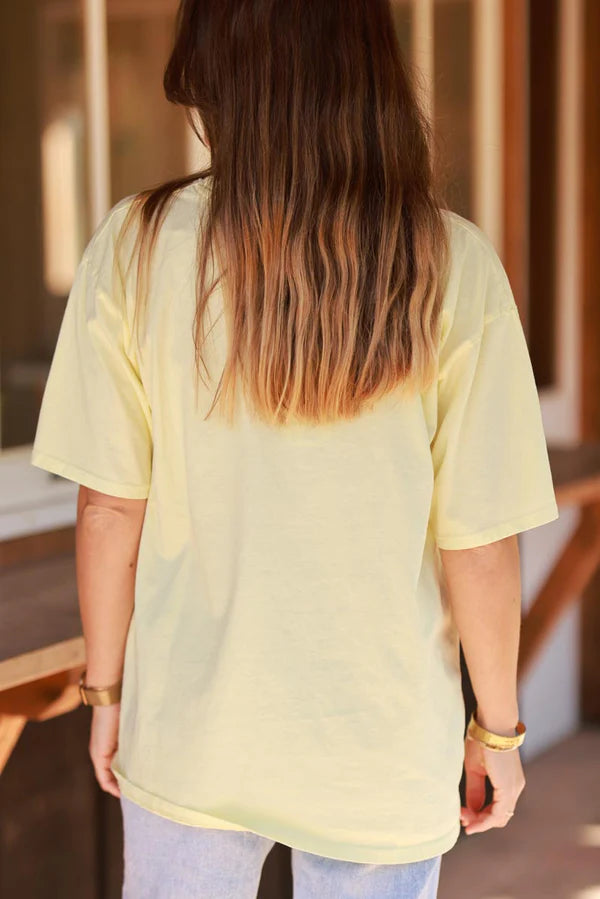 Pastel Yellow SOHO New York Varsity Tee