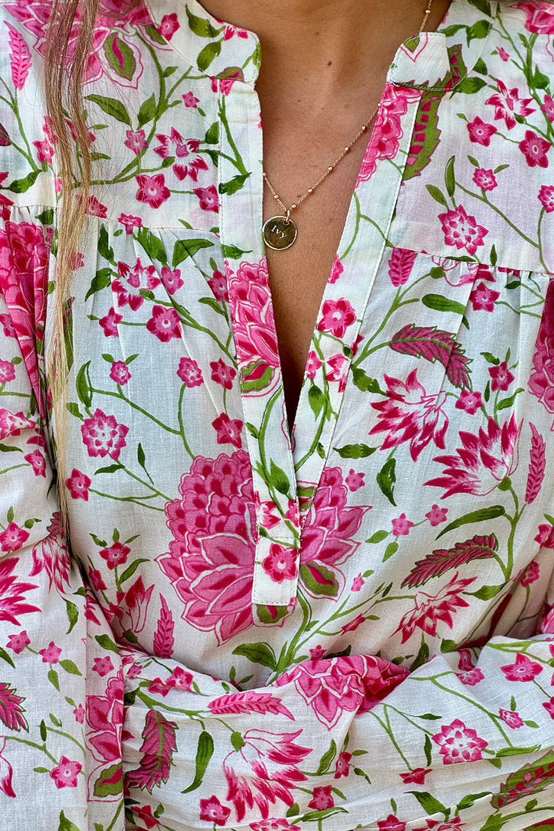 Pink Dahlia Boho Maxi Dress