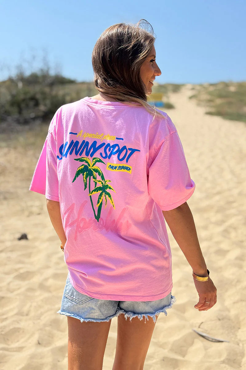 Pink Honolulu Screen Print Tee