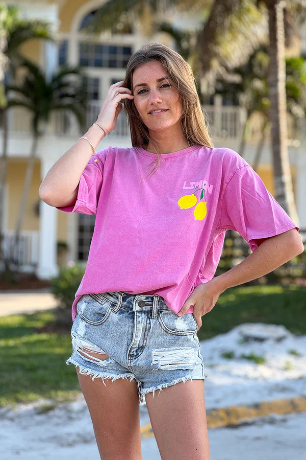 Pink Jersey Knit Limoncello Tee