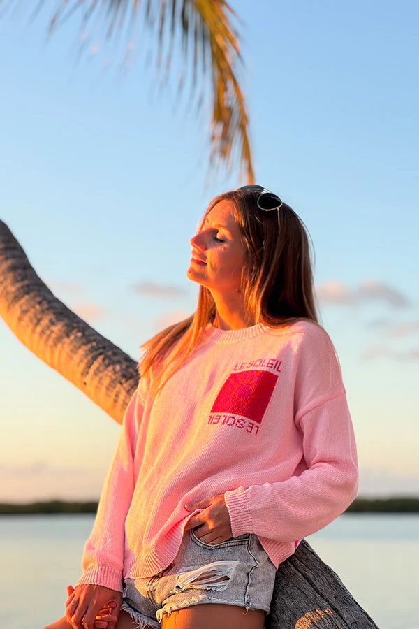 Pink Le Soleil Lightweight Knit Sweater