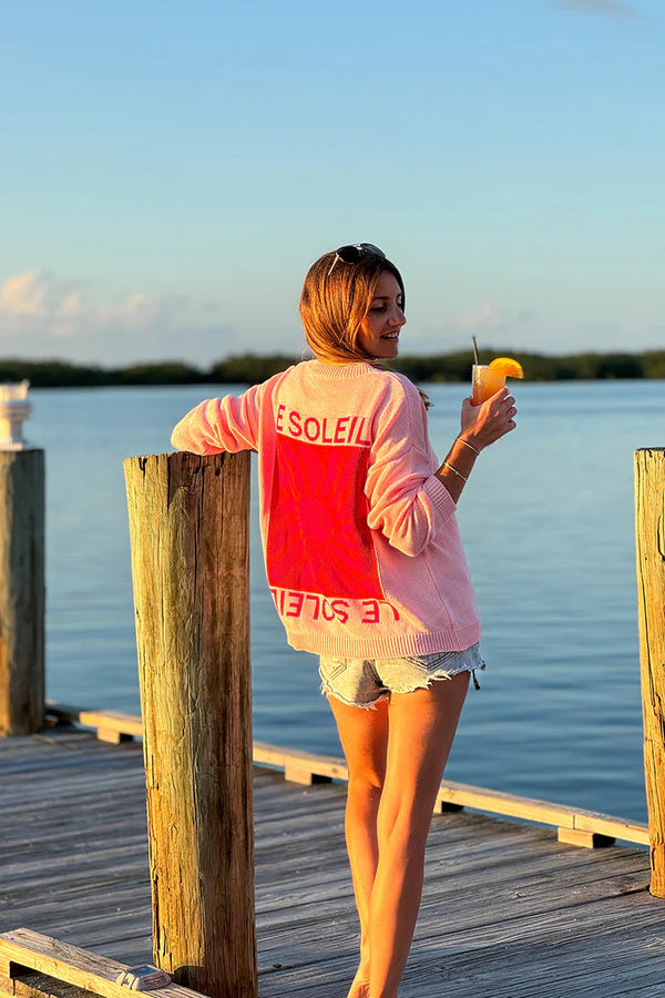 Pink Le Soleil Lightweight Knit Sweater