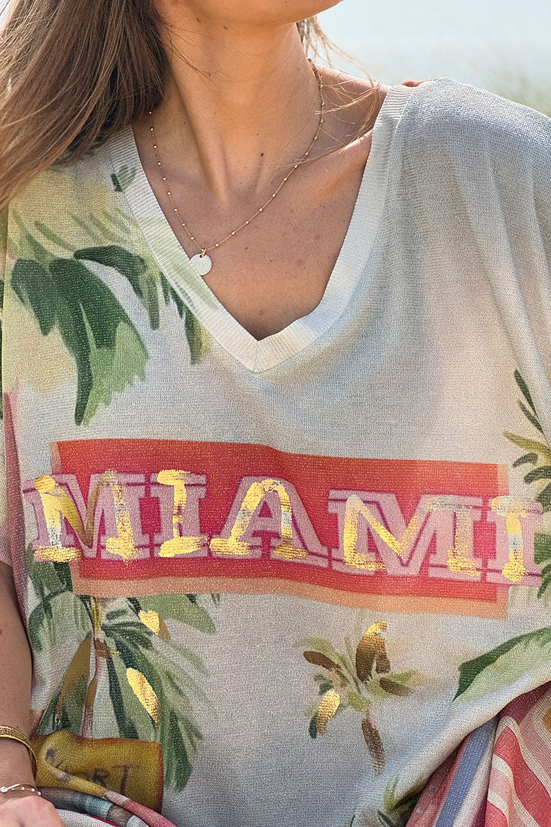 Pink Miami Glitter Knit Maxi Dress