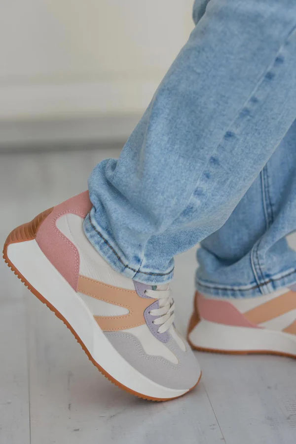 Pink/Mustard Retro Active Sneakers