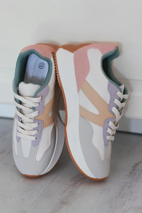 Pink/Mustard Retro Active Sneakers