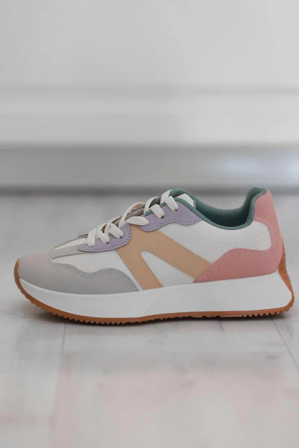 Pink/Mustard Retro Active Sneakers