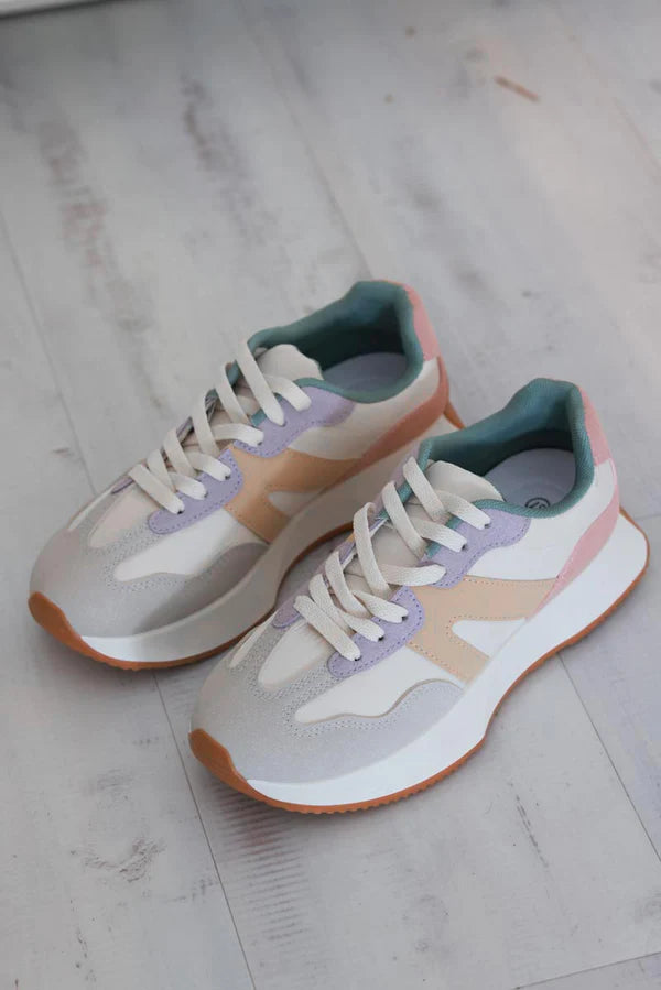 Pink/Mustard Retro Active Sneakers