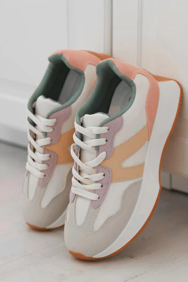 Pink/Mustard Retro Active Sneakers