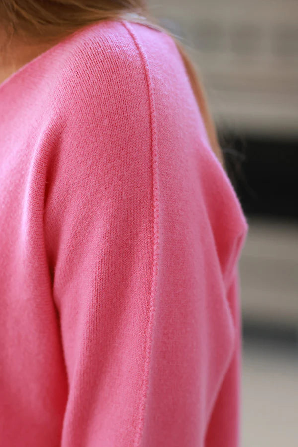 Pink ultra-soft, Viscose Blend V-Neck Sweater