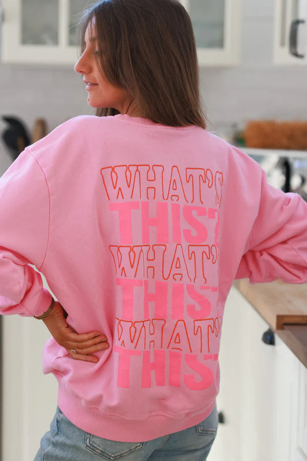 Pink “What’s This?” Scoop Neck Sweater