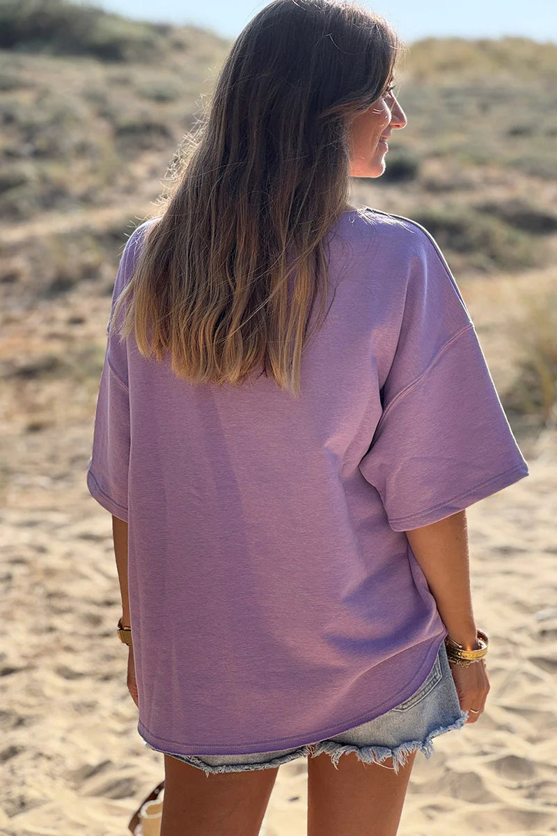 Purple “CIAO” Lightweight Slouchy Dolman Tee