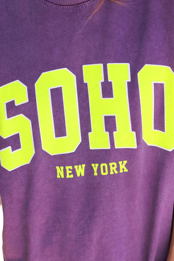 Purple SOHO New York Varsity Tee