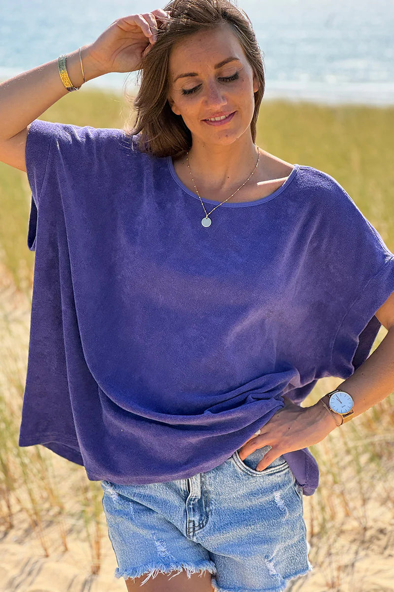 Purple Terry Cloth Blouse