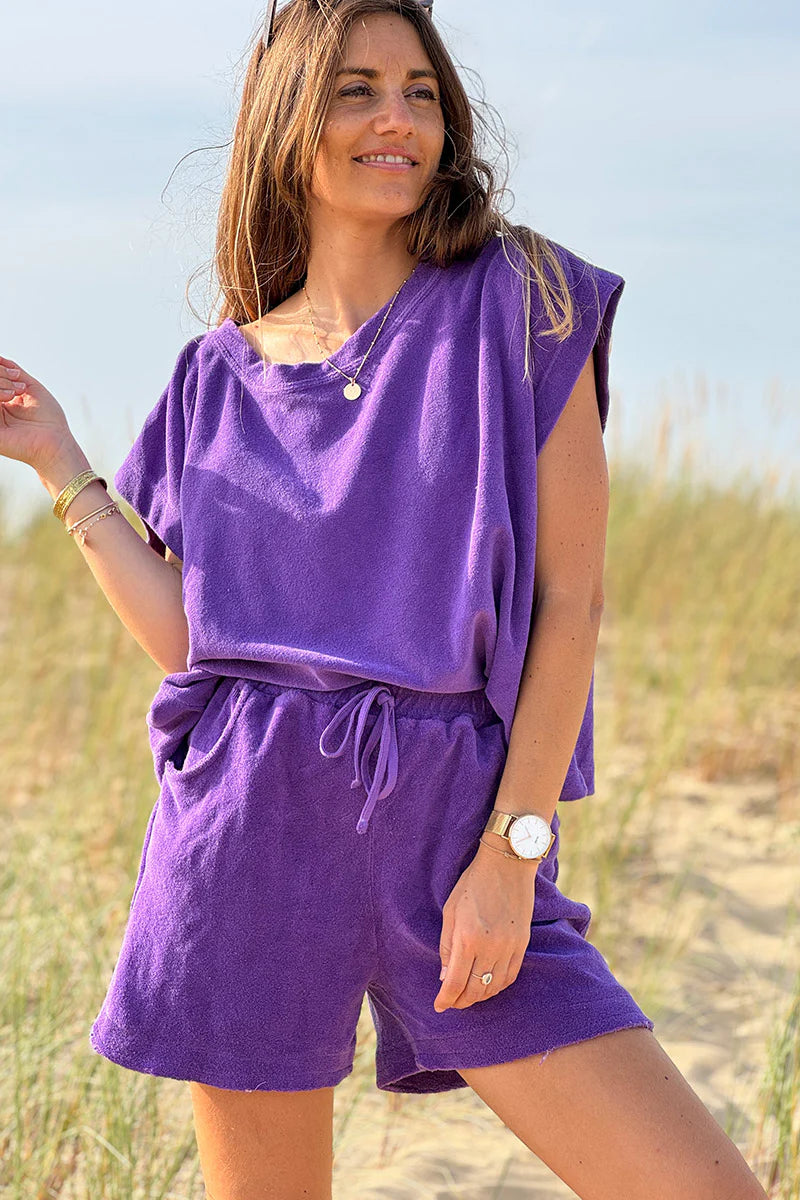 Purple Terry Cloth Tee