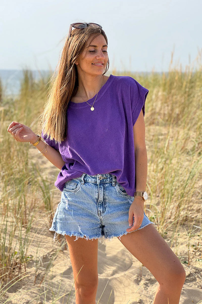 Purple Terry Cloth Tee