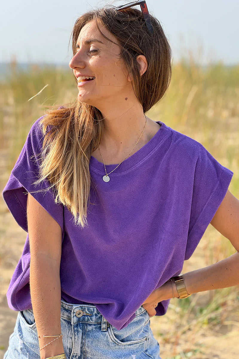 Purple Terry Cloth Tee