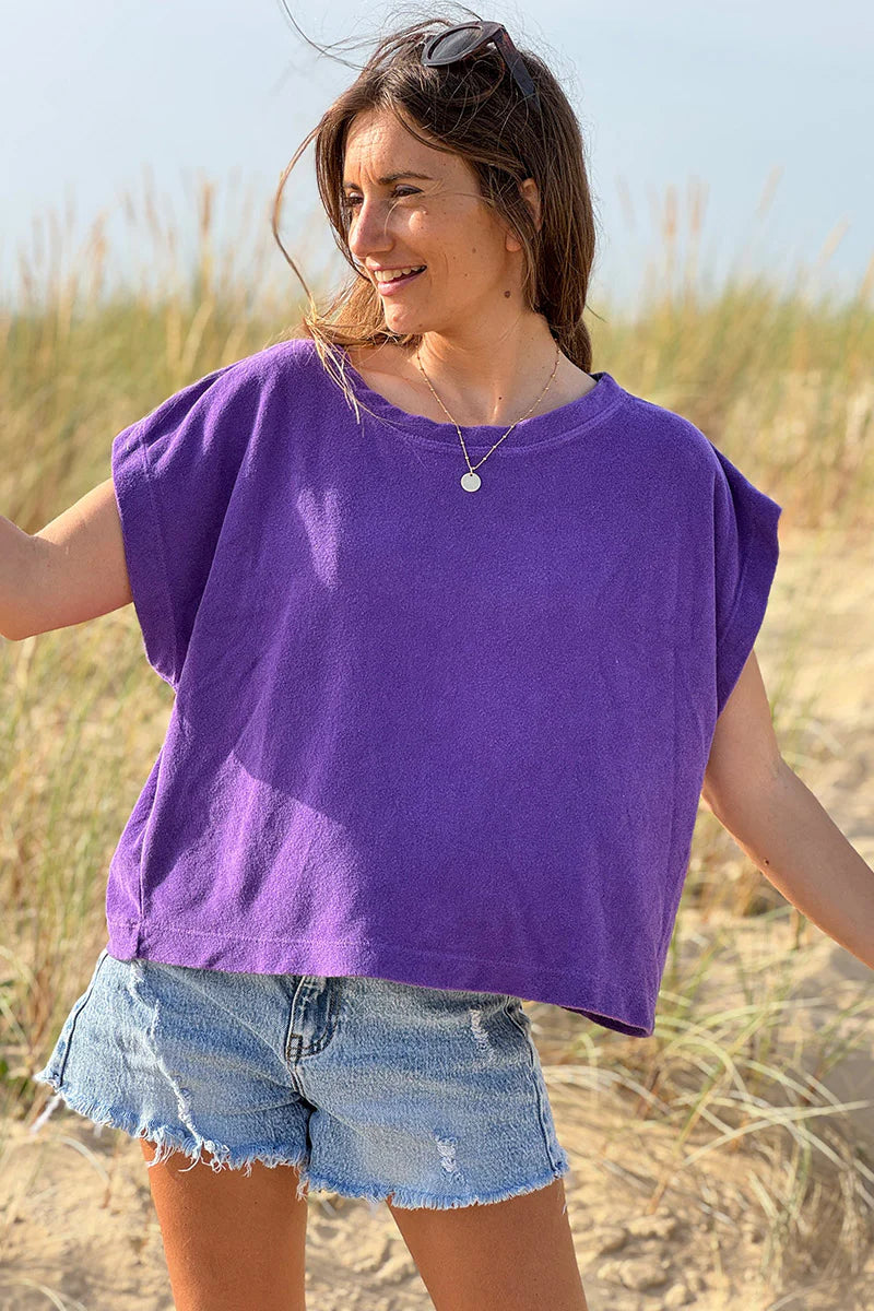 Purple Terry Cloth Tee