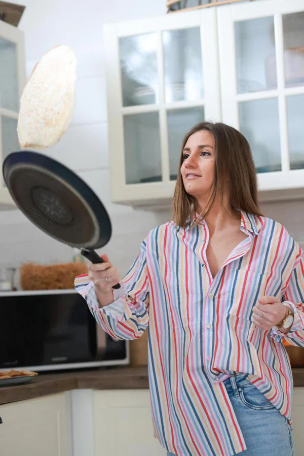 Rainbow Stripe Cotton Poplin Button-Down Shirt