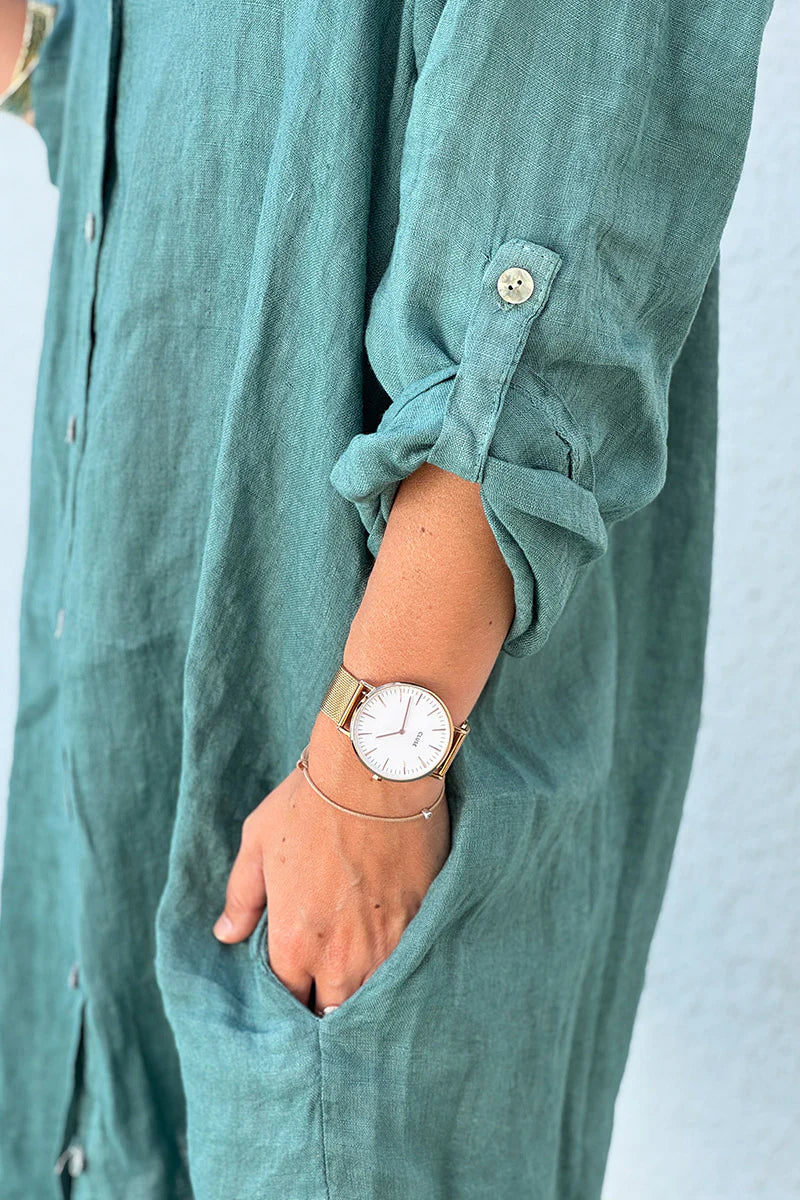 Sage Shirt Dress