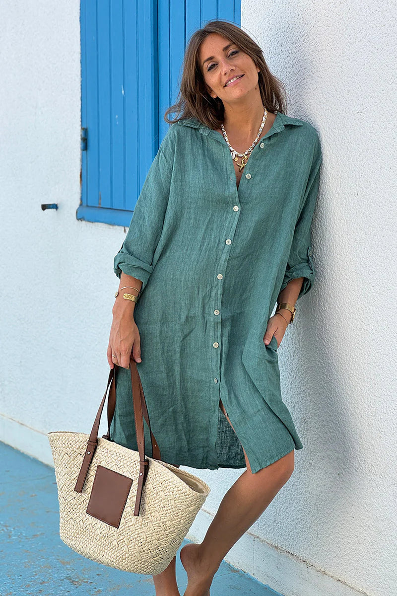 Sage Shirt Dress