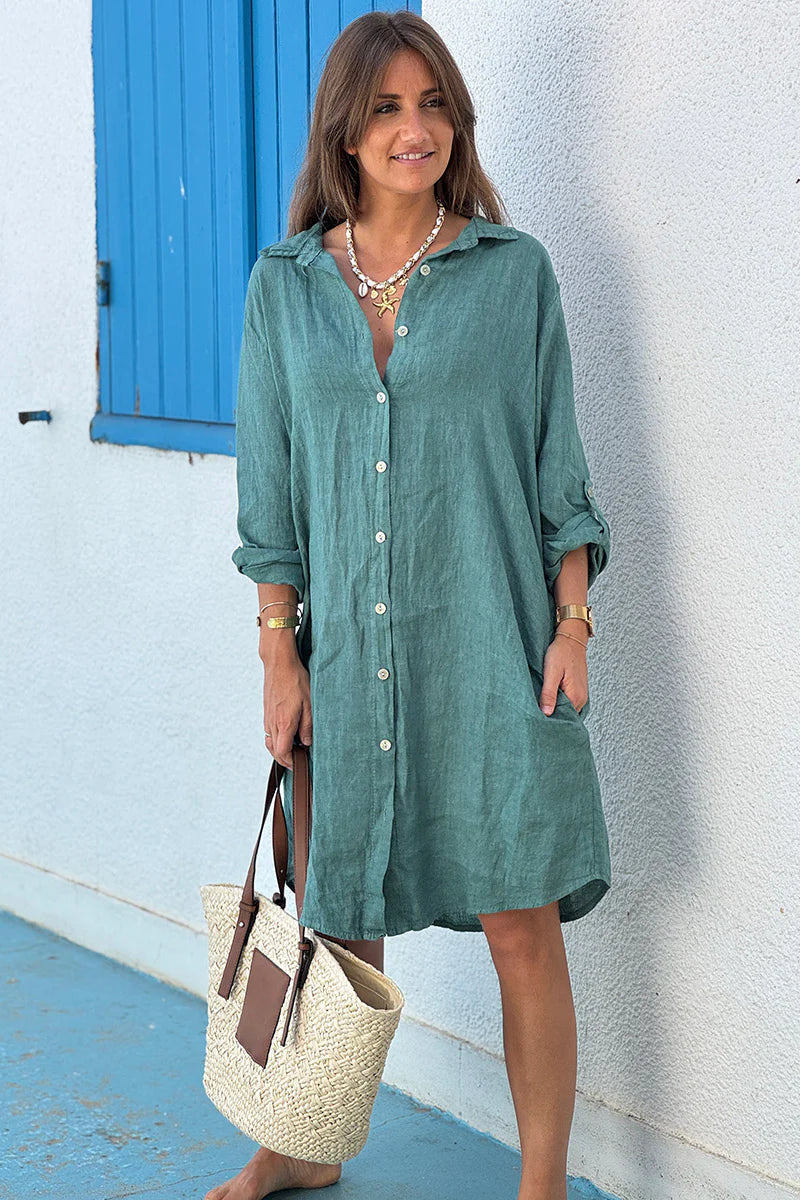Sage Shirt Dress