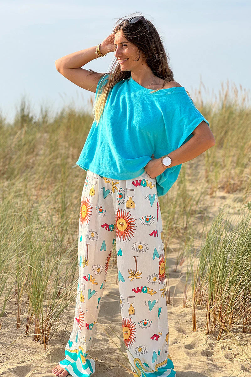 Turquoise Terry Cloth Tee