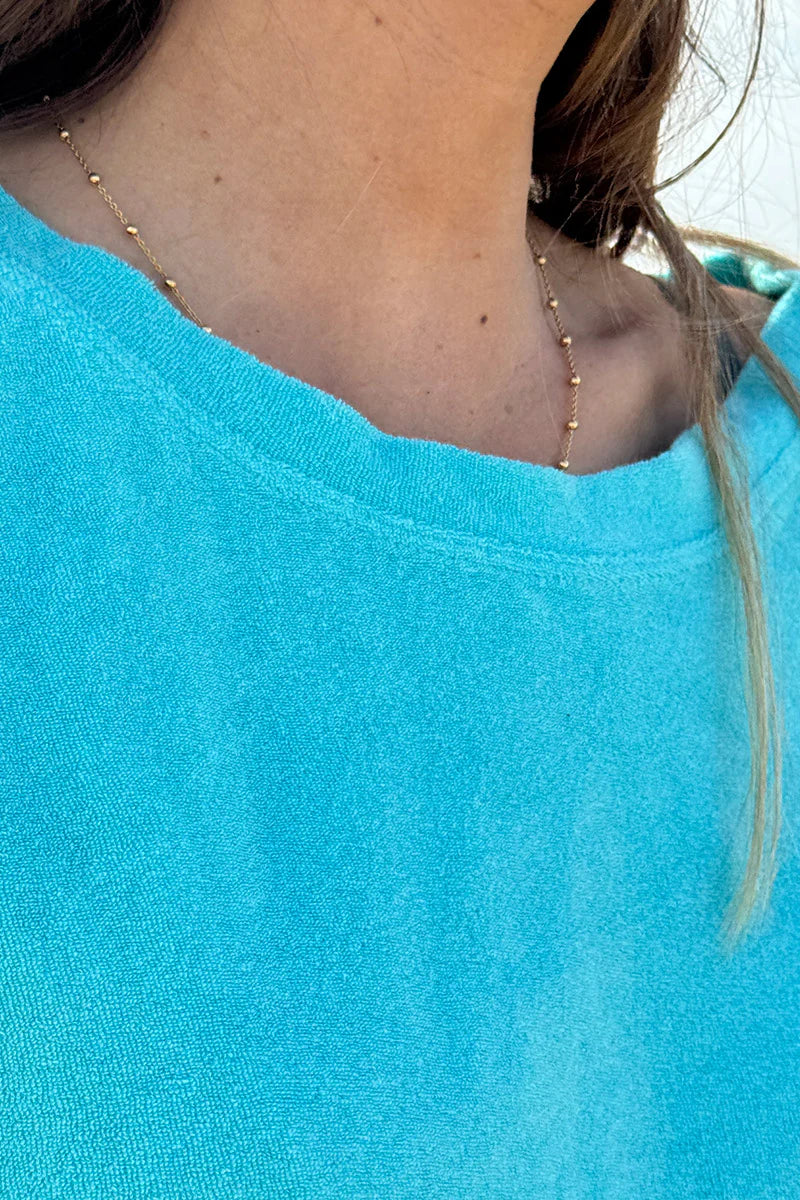Turquoise Terry Cloth Tee