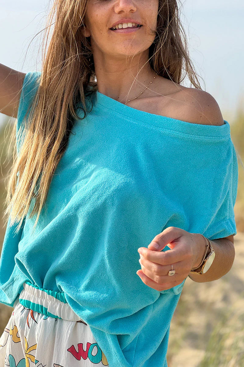 Turquoise Terry Cloth Tee